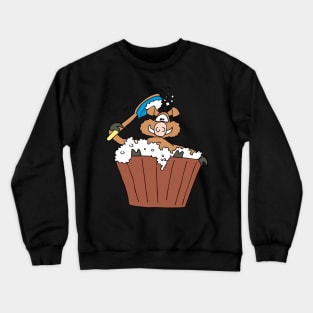 wild boar bathing Crewneck Sweatshirt